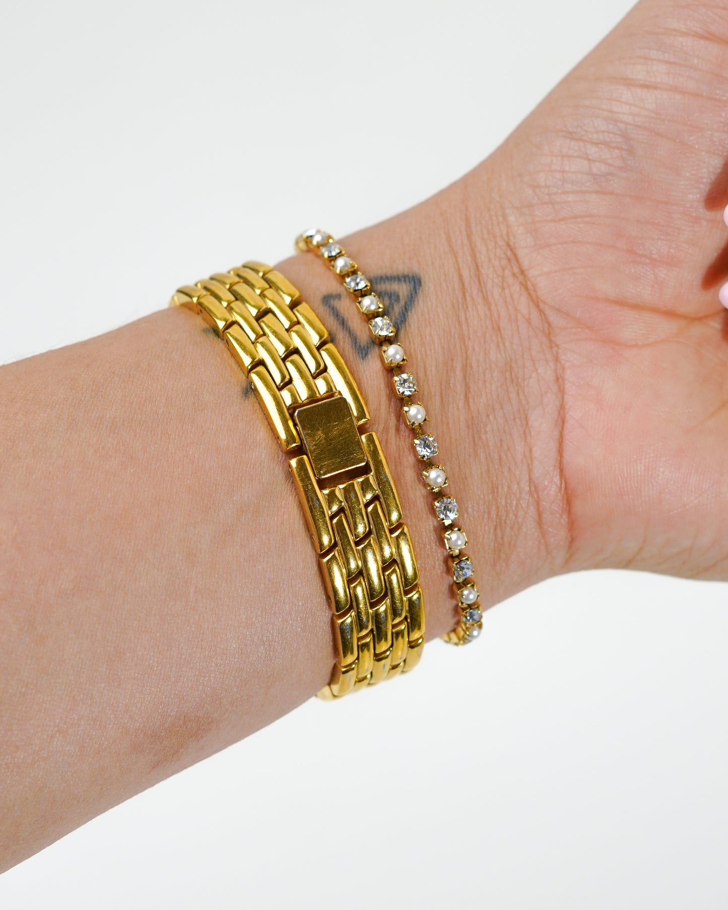 Rectangular Gold-Toned Diamond Anne Klein