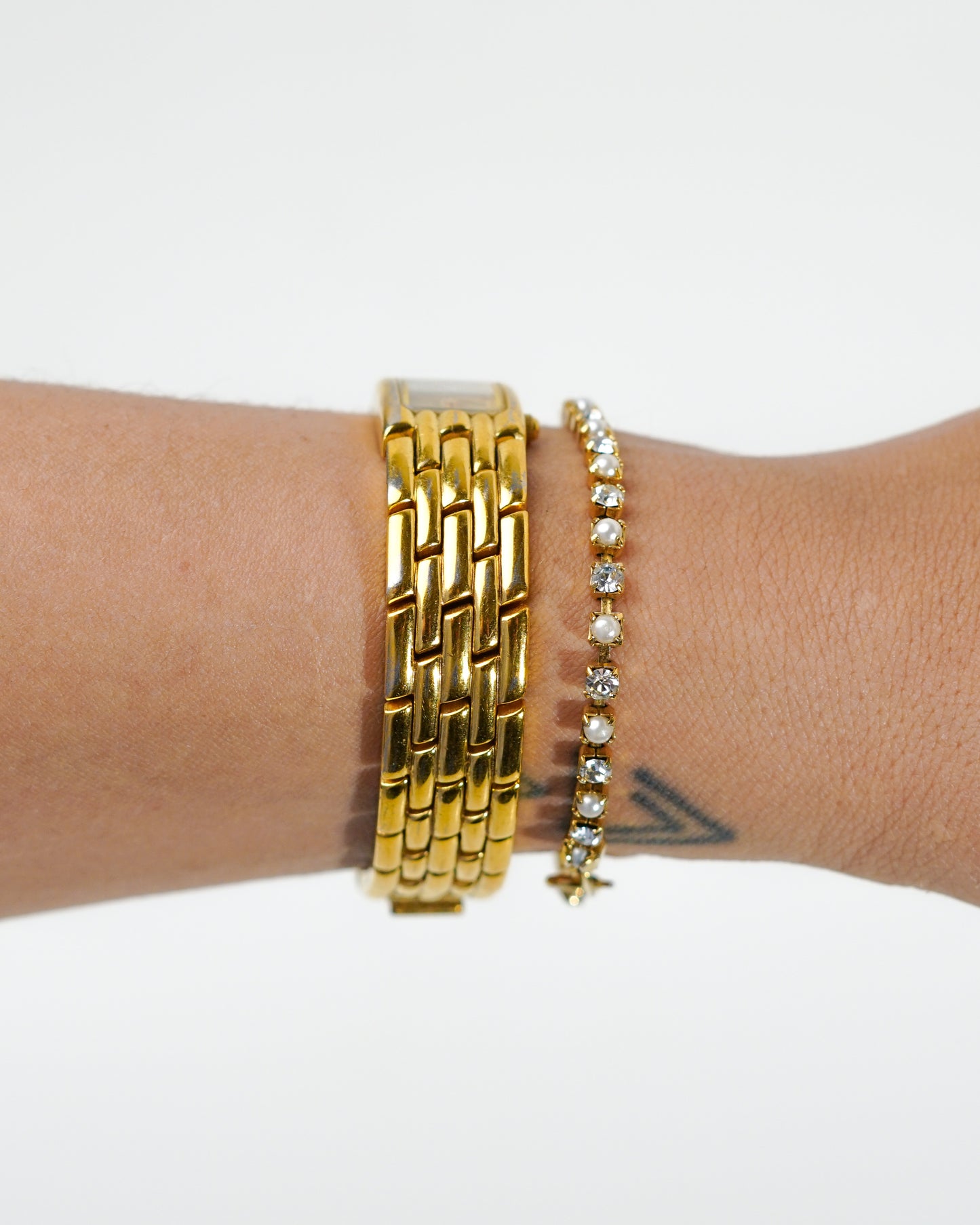 Rectangular Gold-Toned Diamond Anne Klein